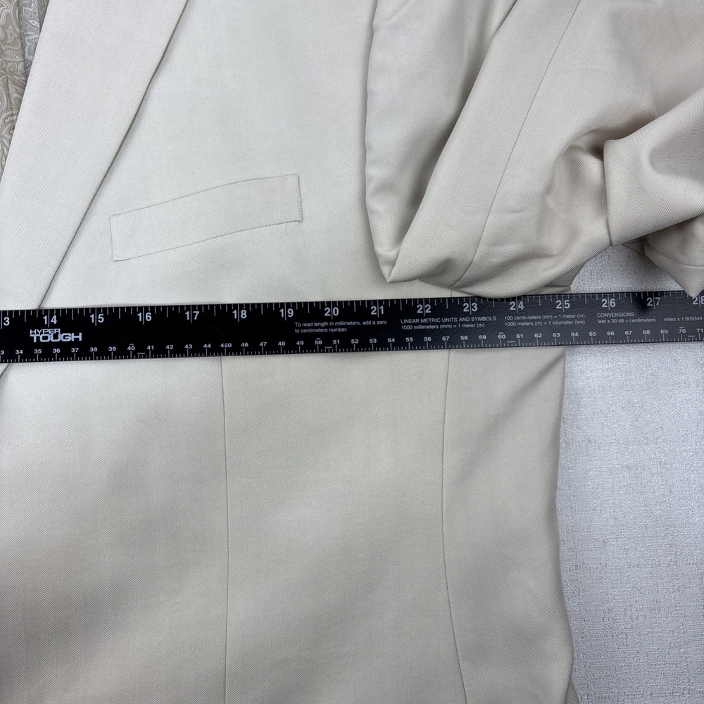 Chaps 48R Mens Cream 2 Button Blazer Sport Coat Jacket Subtle Stripes EUC‎ - Picture 11 of 13